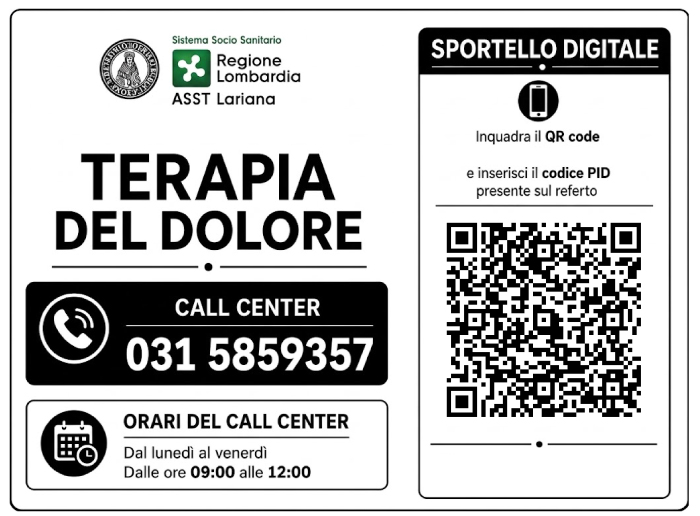 sportello digitale ambulatorio di terapia del dolore