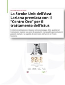 Premio centro oro trattamento ictus