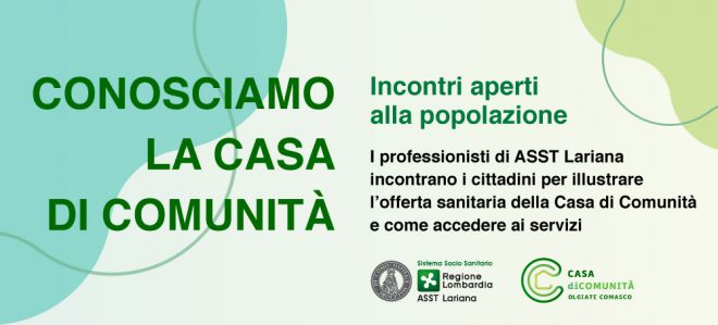 Distretto di Olgiate: al via incontri aperti alla cittadinanza sulla Casa di Comunità